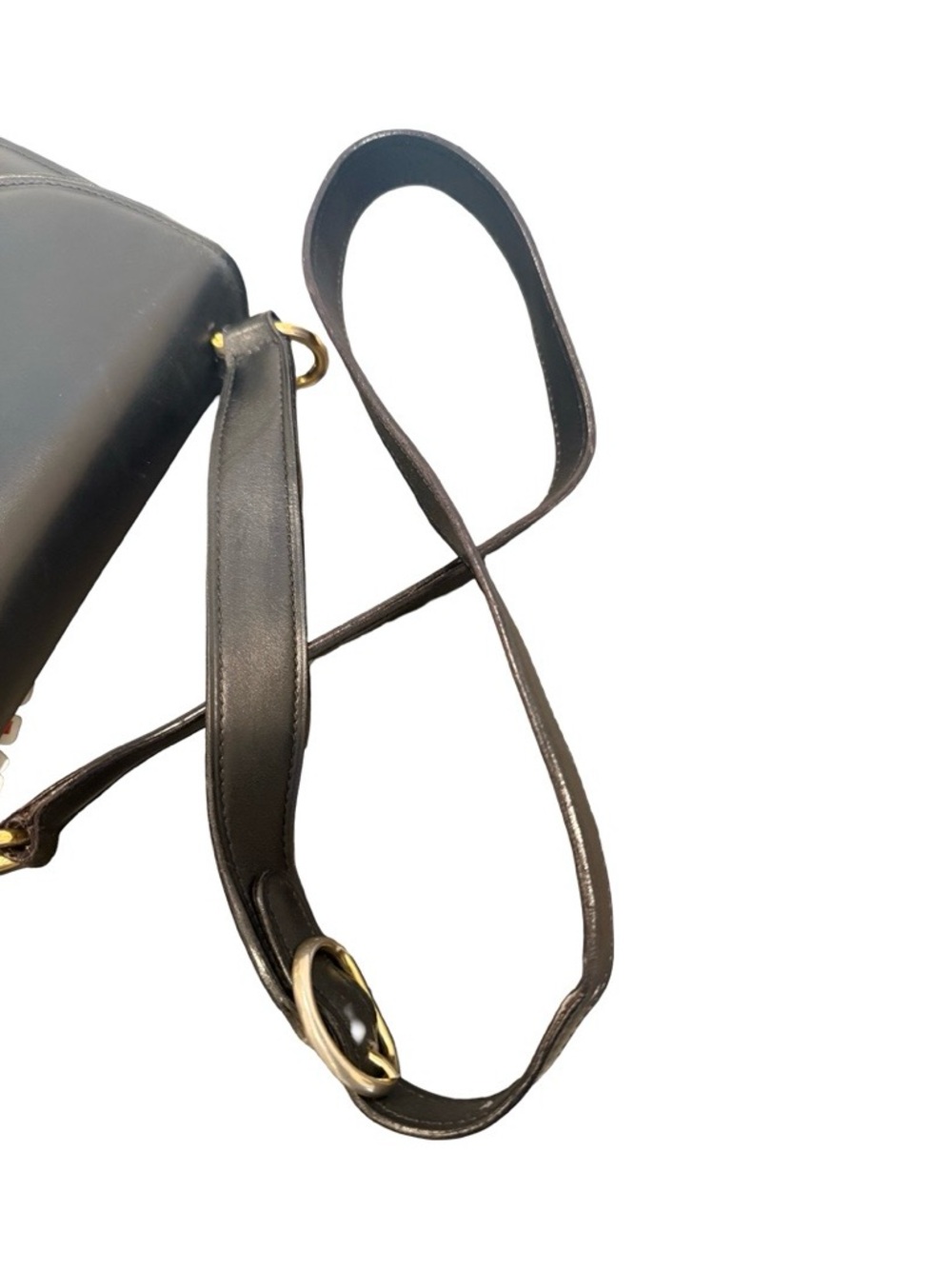 Vintage Gucci Black Leather Shoulder Bag Gold G Clasp Made in Italy Classic - Picture 14 of 17